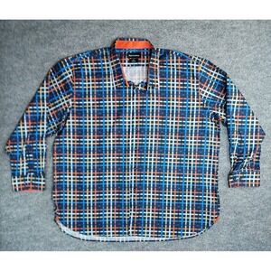 Paul Frederick Cotton Multi Color Plaid Mens 3xl Long Sleeve Button Up Shirt